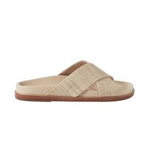 Porte & Paire Woven Beige Crisscross Slides Size 39 EU / 9 US